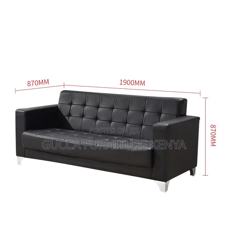 Sofa: 5-Seater Quality Leather Reception Sofa Set