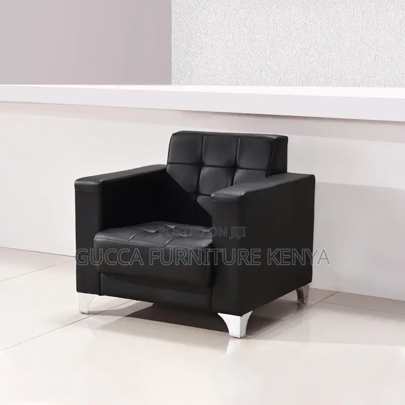 Sofa: 5-Seater Quality Leather Reception Sofa Set