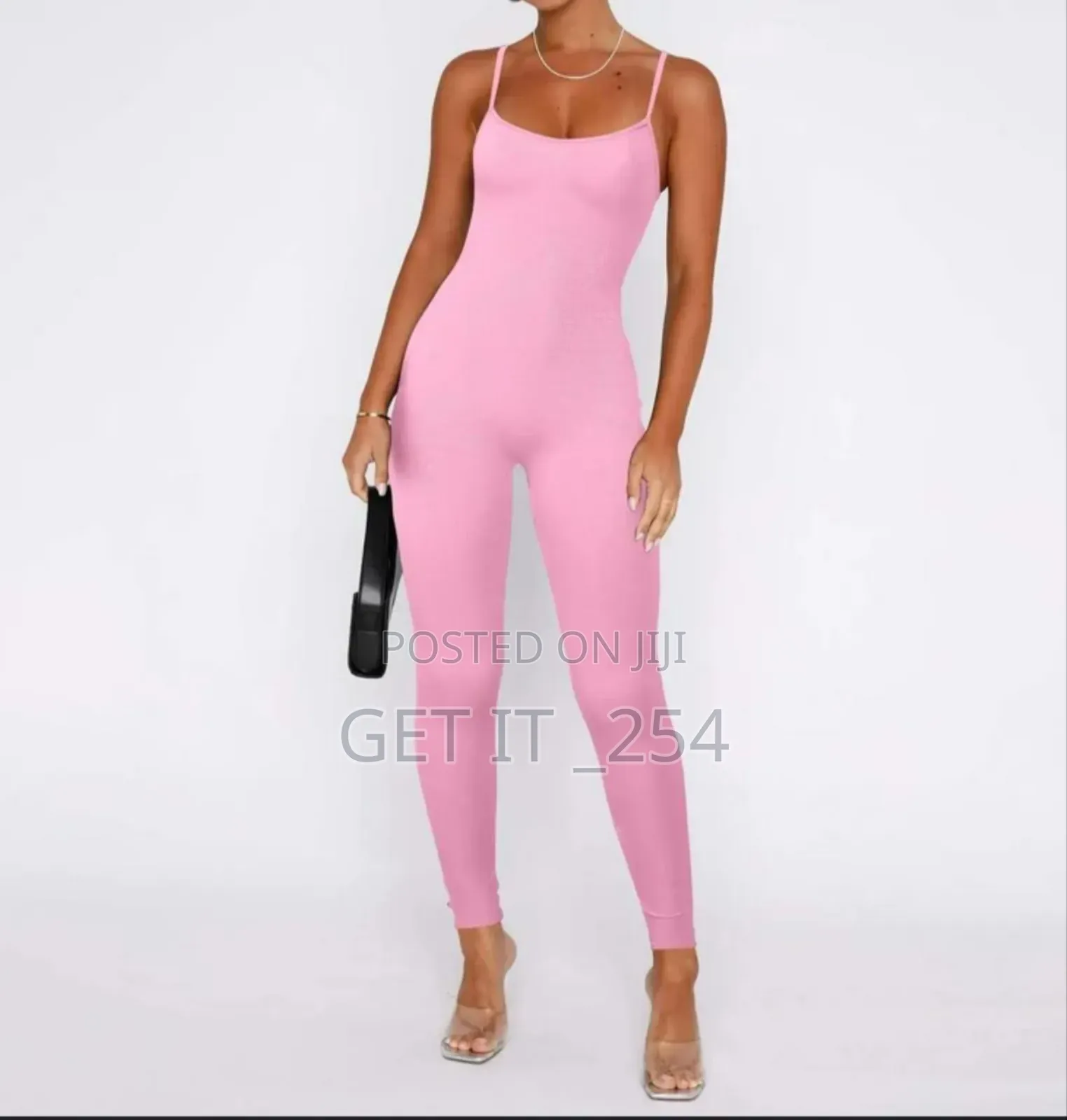 Thin Straps Jumpsuit Colours:Pink,Black