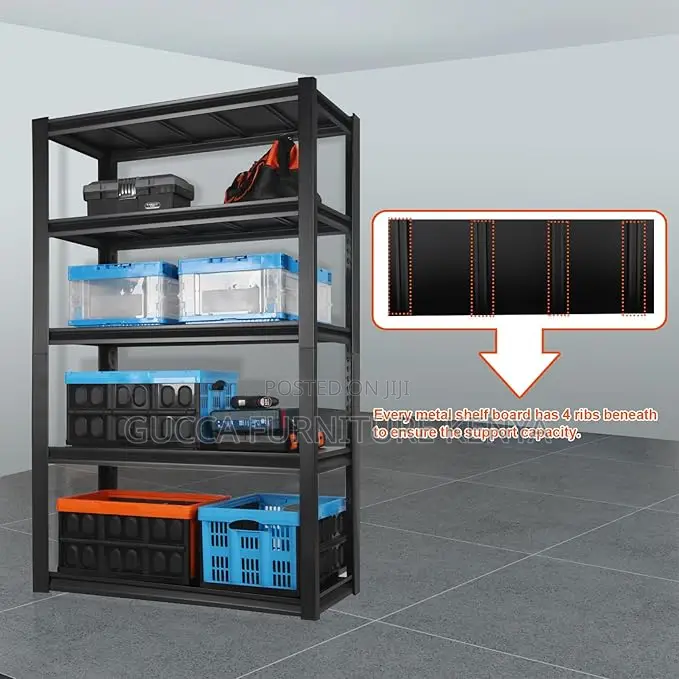 Cabinets: 5-Tier Large Metallic Shelving Utility Rack
