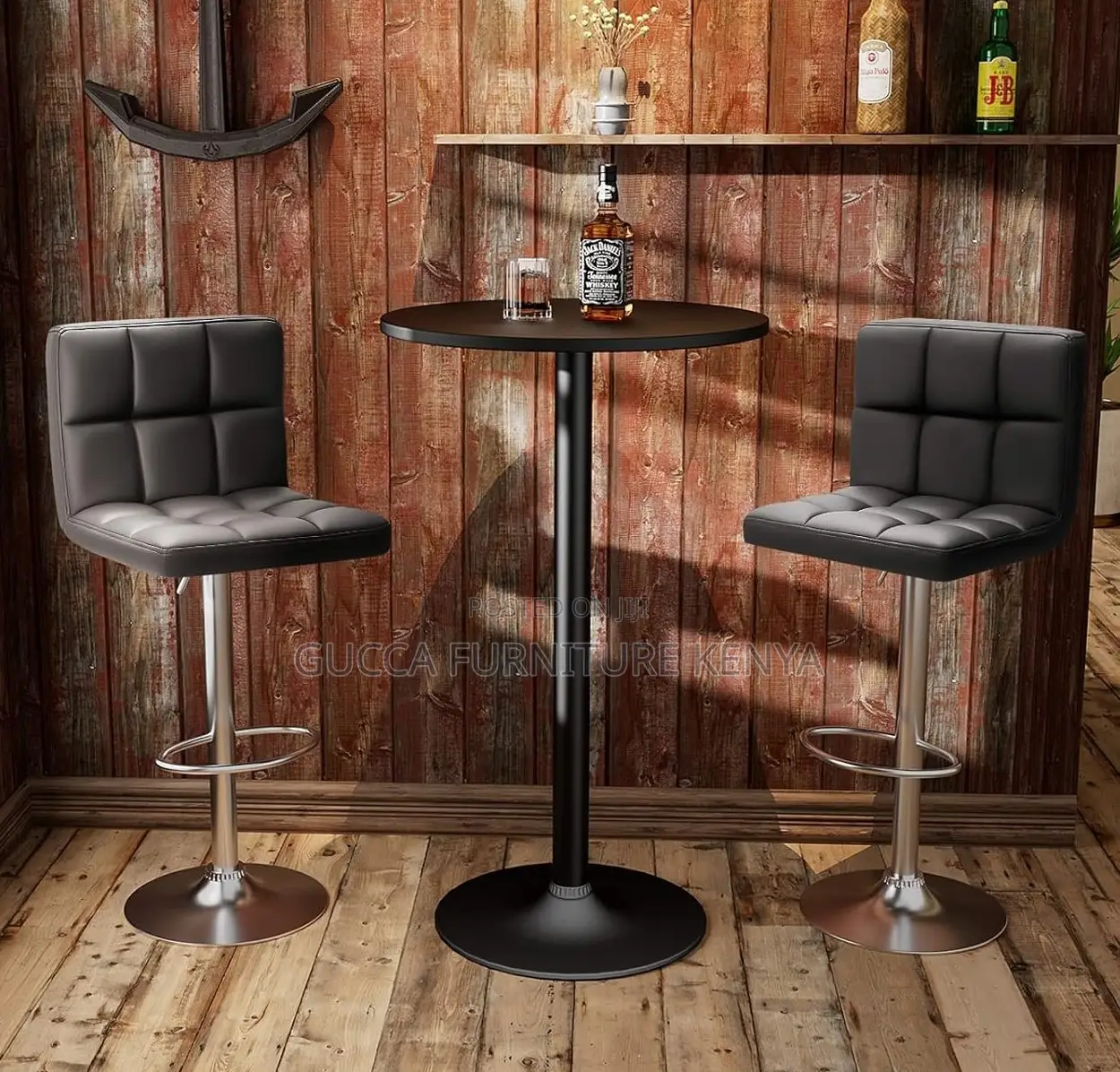 Home Chairs: Leather Hydraulic Kitchen Counter Bar Stool