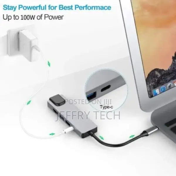 5in1 USB C Hub to HDMI Lan Rj45 Ethernet 2 USB 3.0 Fast C