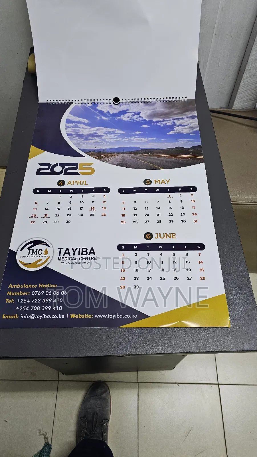 2025 A2 Size Wall Calendar, 5 Pages, Full Color