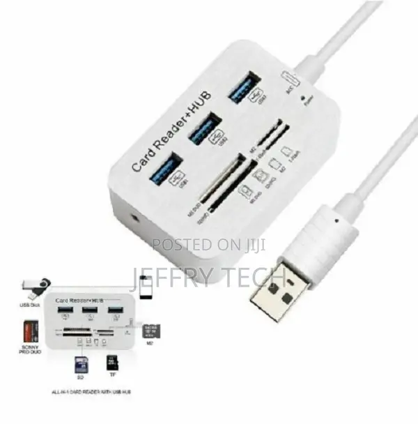 Aluminum 3 Port USB 3.0 Hub MS SD M2 TF Multi-in-1 Memory Ca