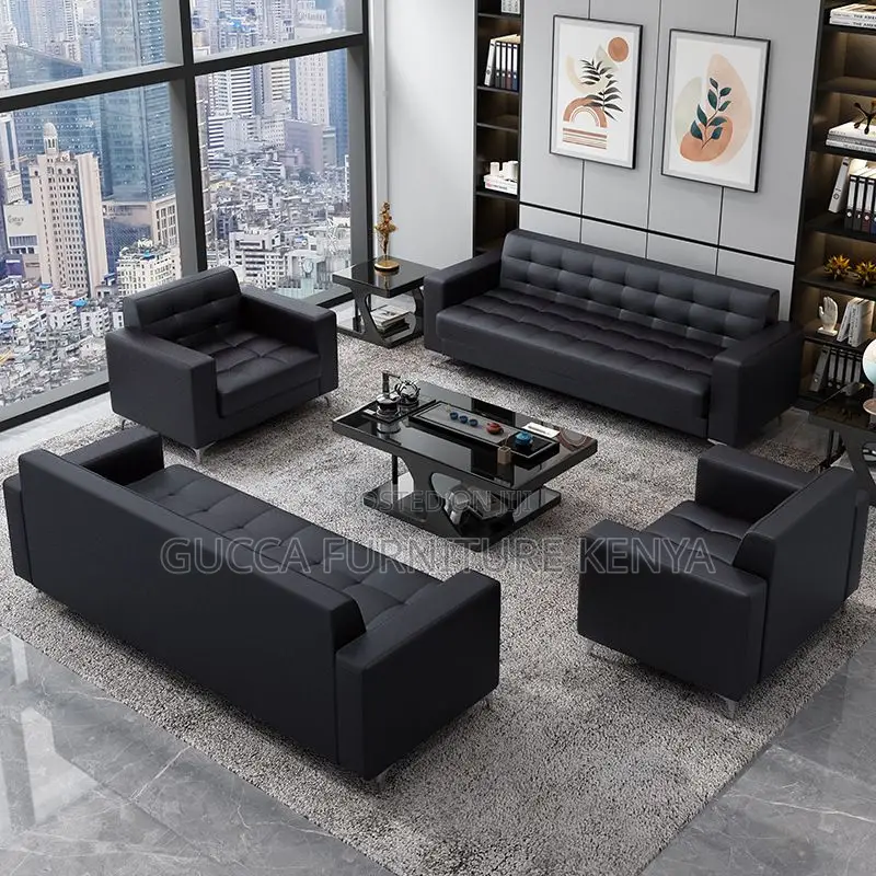 Sofas: Upholstered 5-Seater Leather Executive Sofa Set