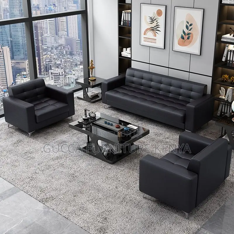 Sofas: Upholstered 5-Seater Leather Executive Sofa Set