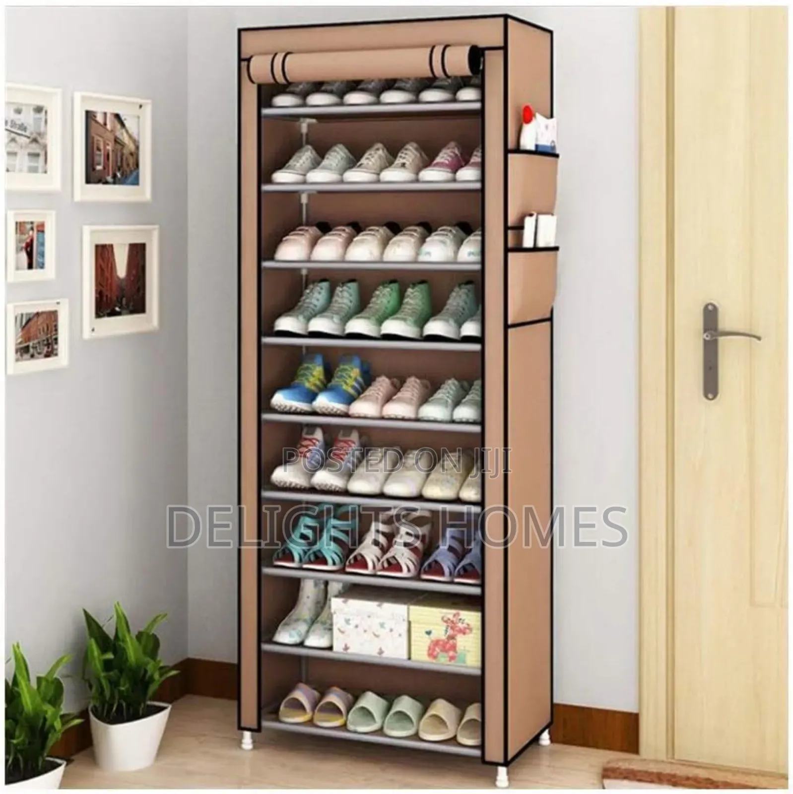 10 Tier Dustproof 27 Pairs Shoes Rack. -Haw