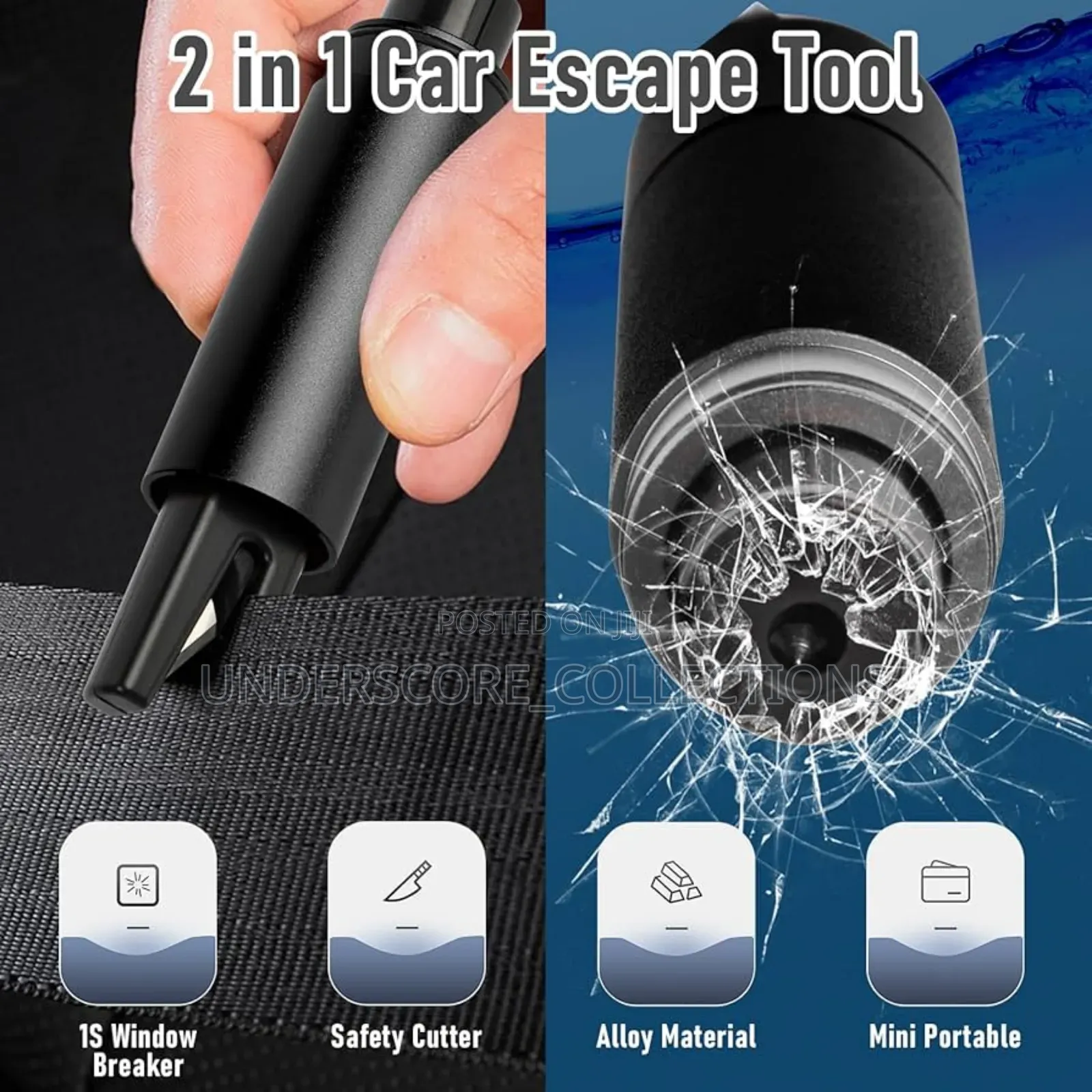 *2in1 Emergency Safety Hammer Car Glass Breaker and Seat .
