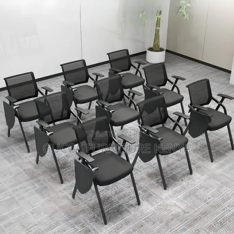 Office Chairs: Foldable Midnight Black Mesh Conference Chair
