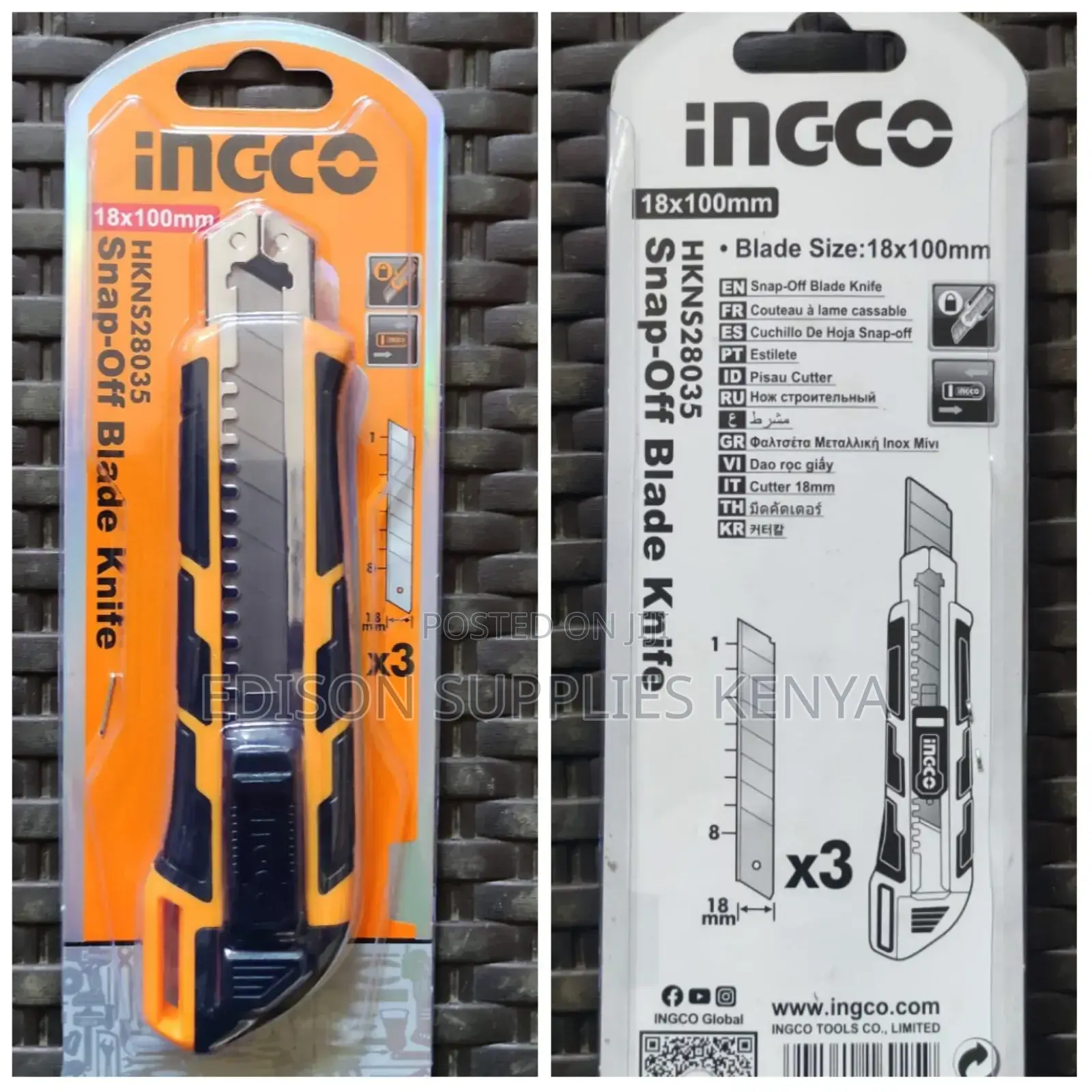 Utility Knives Ingco Snap-off Blade Knife With 3pcs Blades
