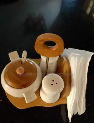 *JA7080 or JA7923 5pc Ceramic Cruets Napkin Holder .