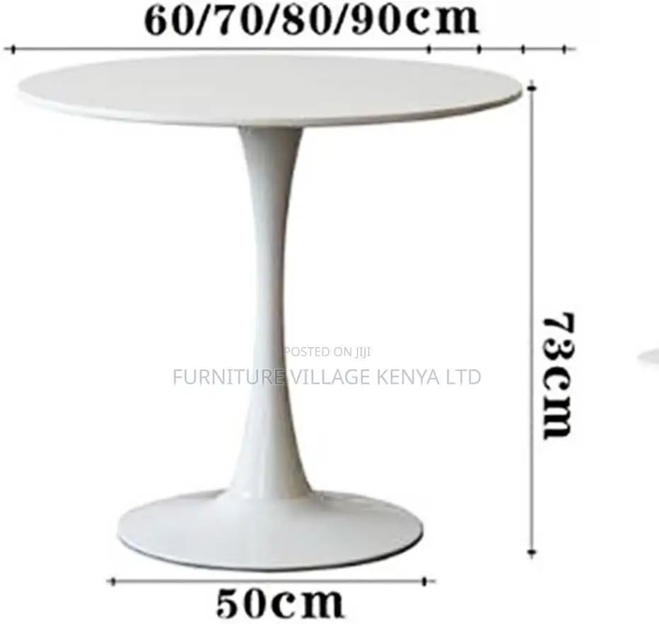 Modern Round Dining Table 90cm White