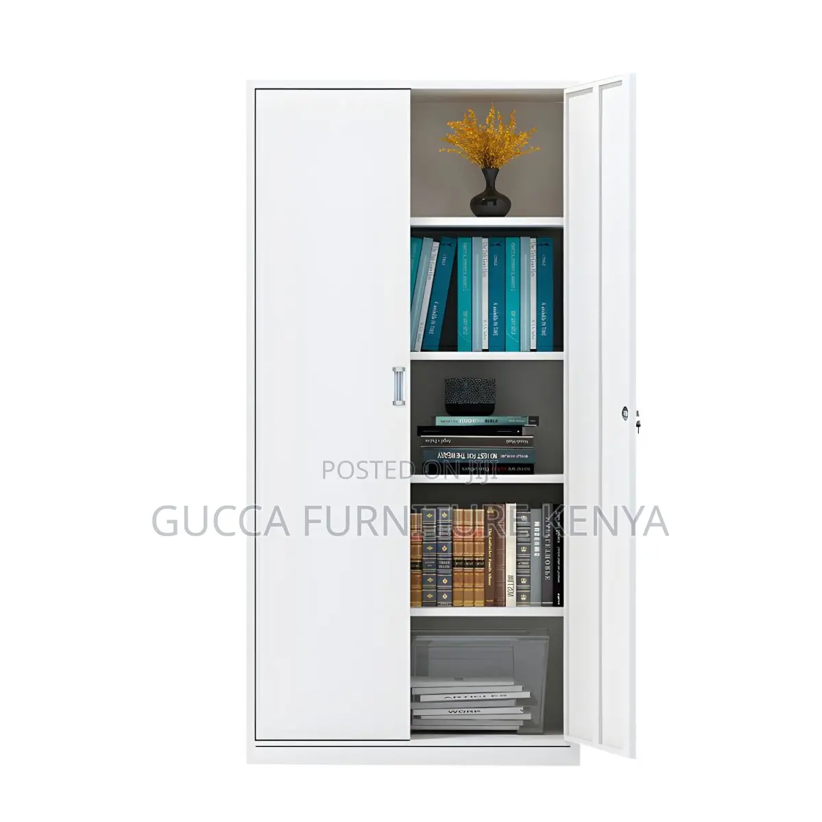 Cabinets:2-Door Modern White Steel Storage Cabinet