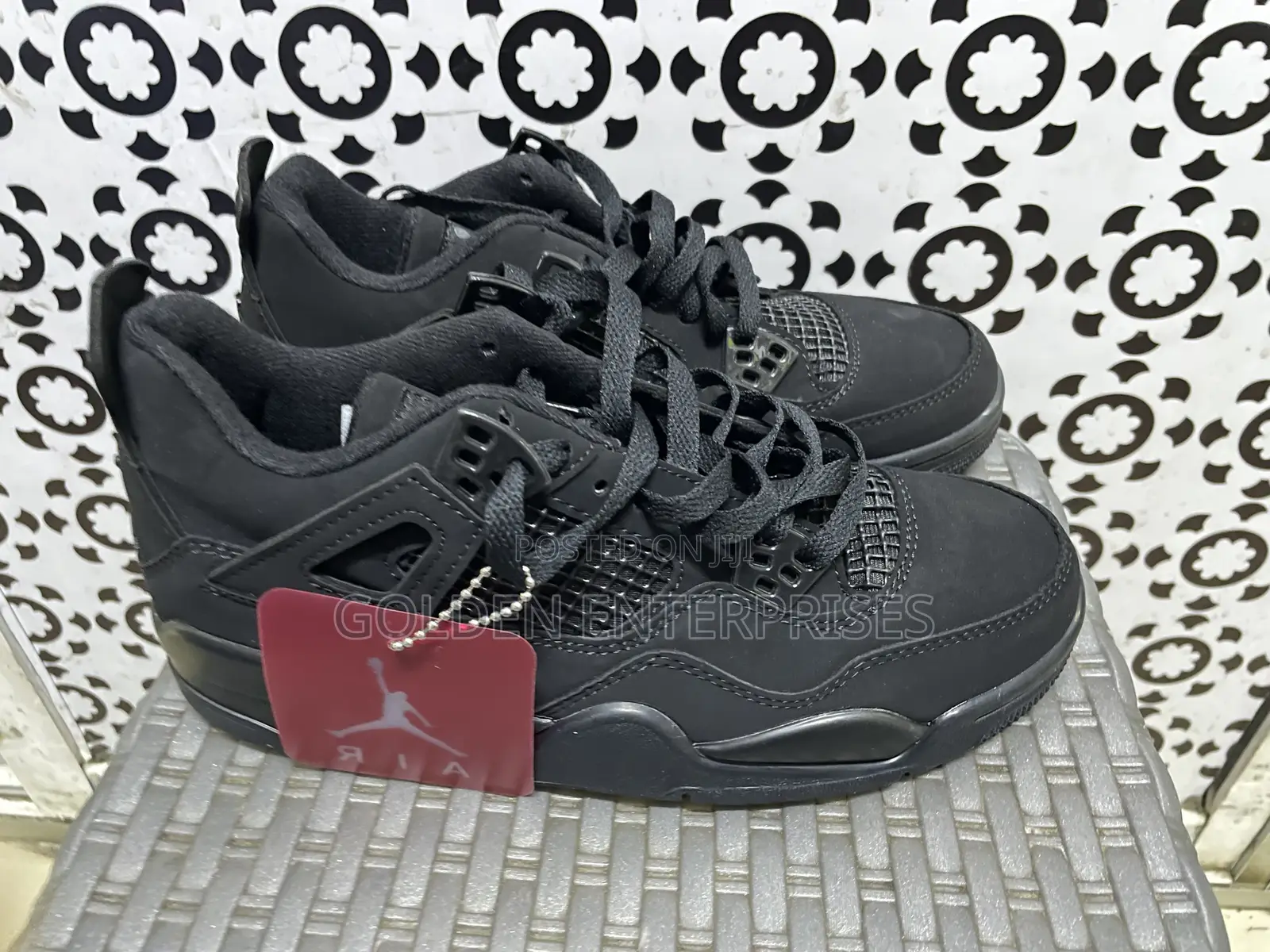 Black Air Jordan 4, J4 Size 36-45