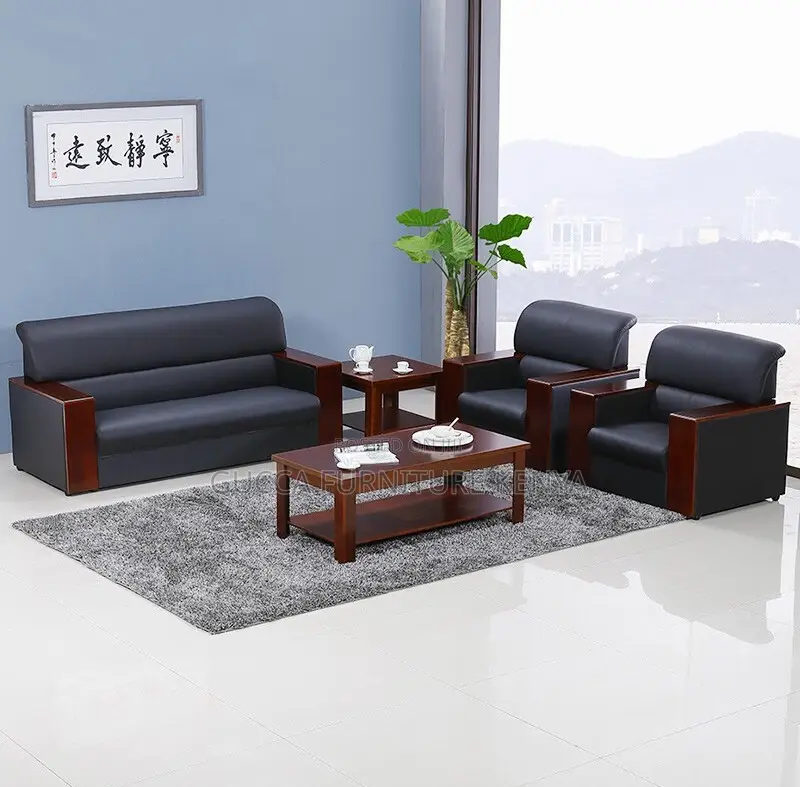 Sofas:5-Seater Reception Business Leather Office Sofa