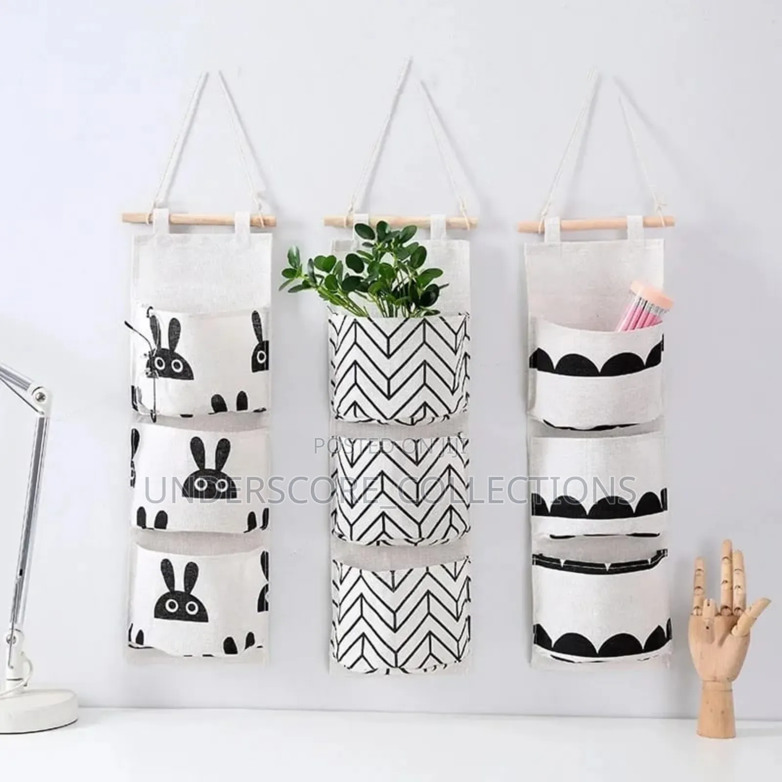 *3 Pocket Wall Hanging Storage Bag Over the Door Room Linen.