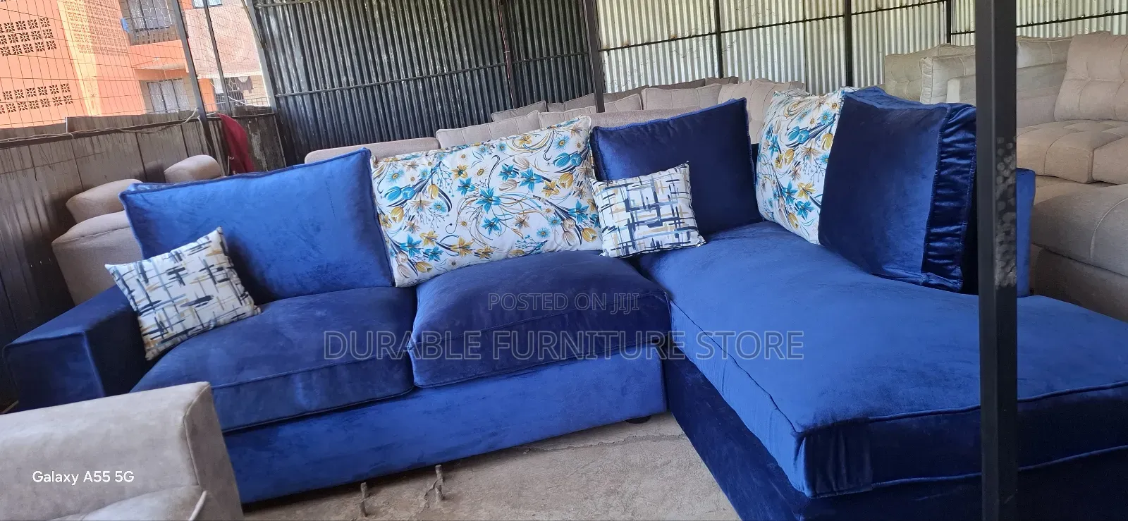 Blue Sofa Set
