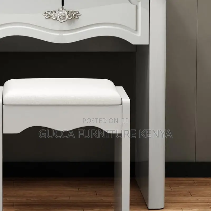 Dressers: Trendy Standard White Vanity Table