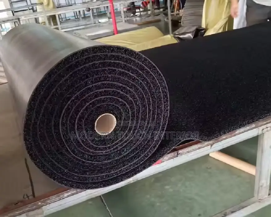 Black PVC Spaghetti Carpet for Modern Interiors