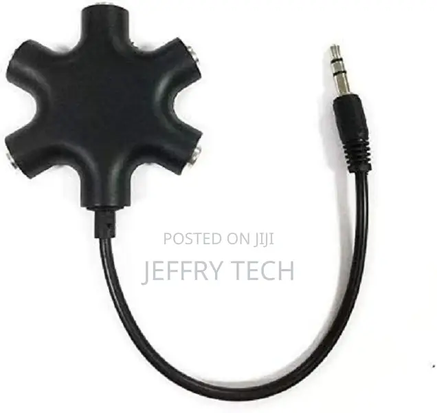 5-Way Multi Headphone Audio Splitter Connector Headphone Sp