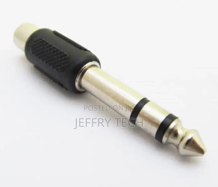 1/4" 6.35mm Stereo Male to Phono RCA Female Connector Adapte