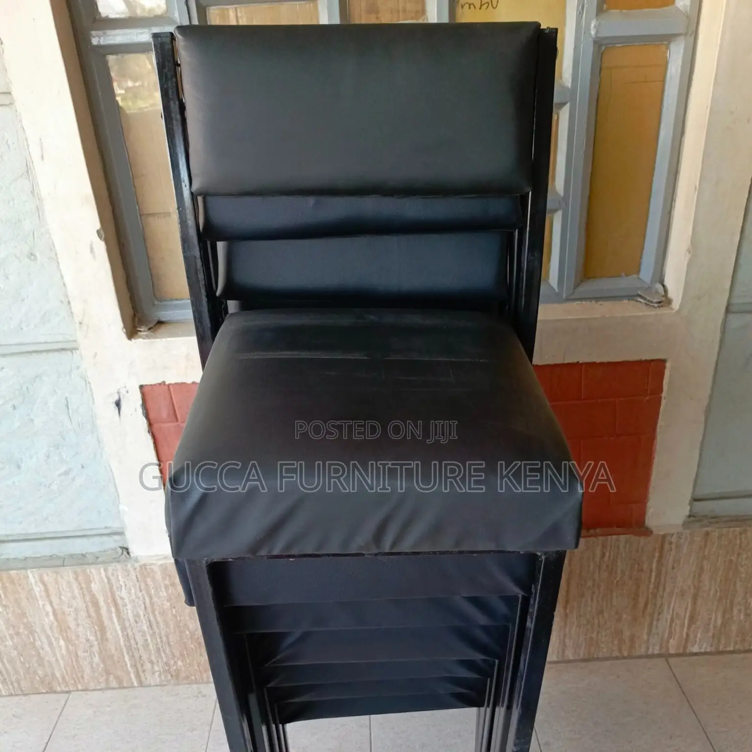 Office Chairs:Black Stackable Catalina Visitors Office Chair