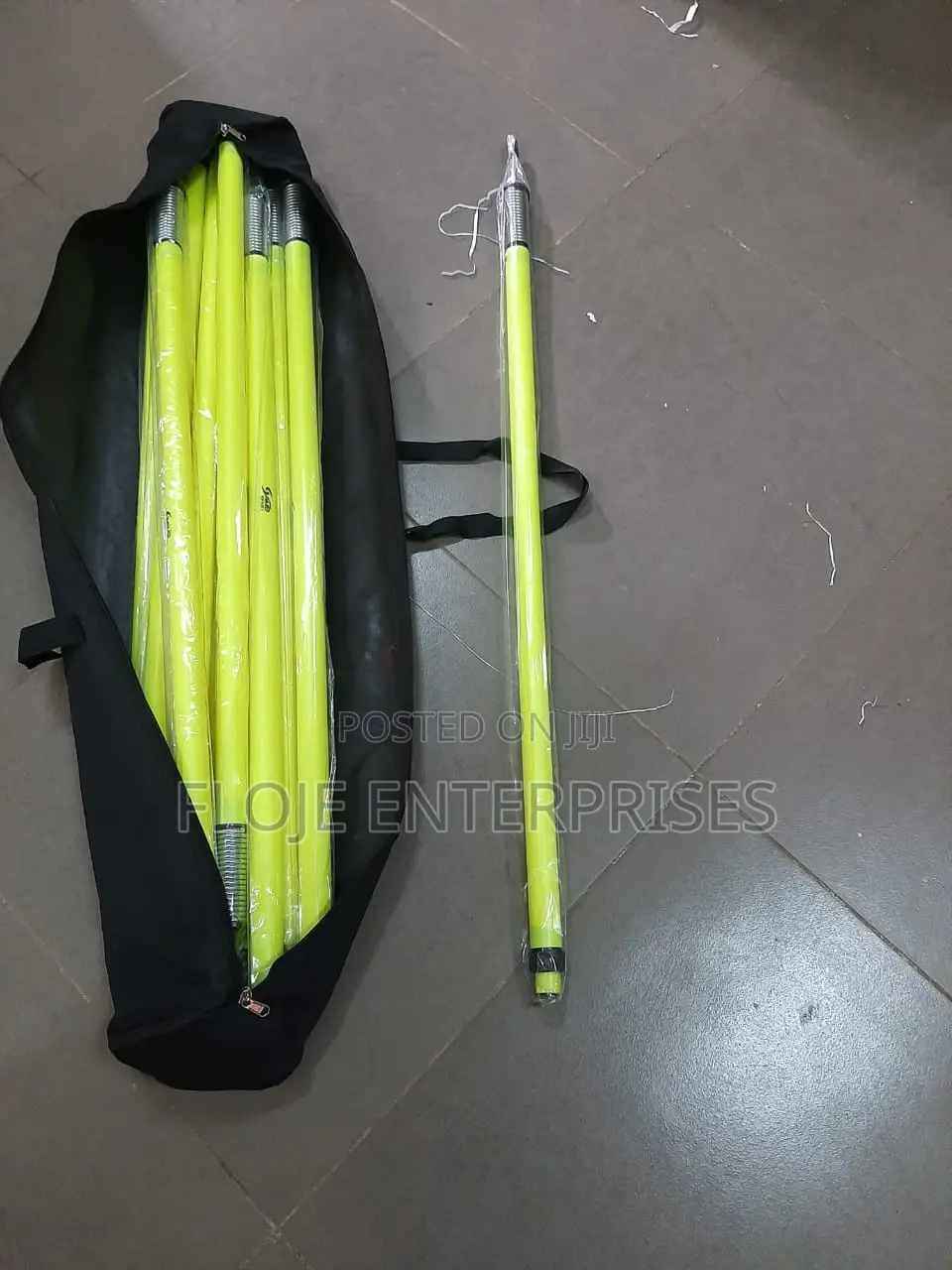 Telescopic Slalom Poles With Spring Spike Set Of 12