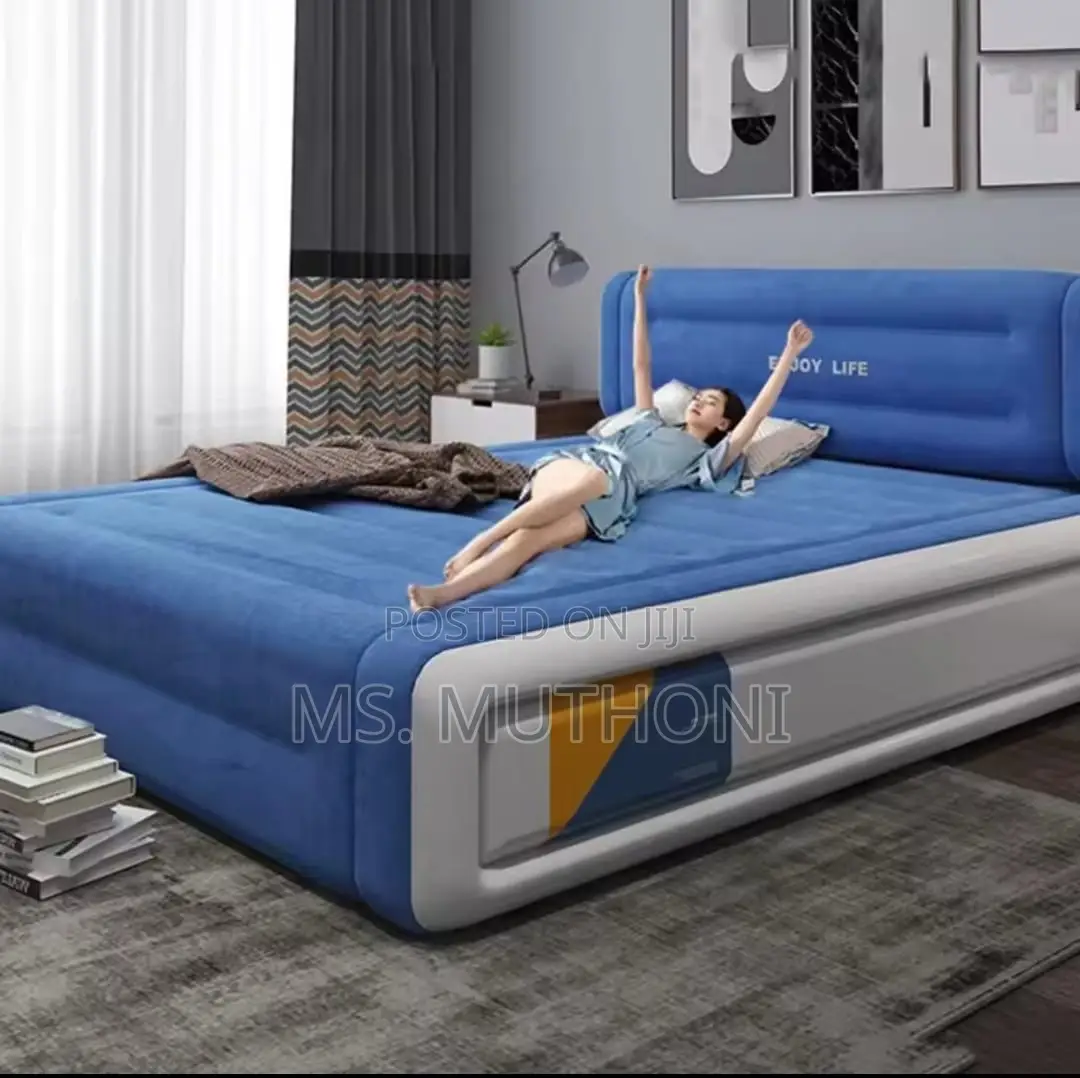 Big Size 203*152*36 Cm 5*6 Inflatable Air Bed W/ Head Rest