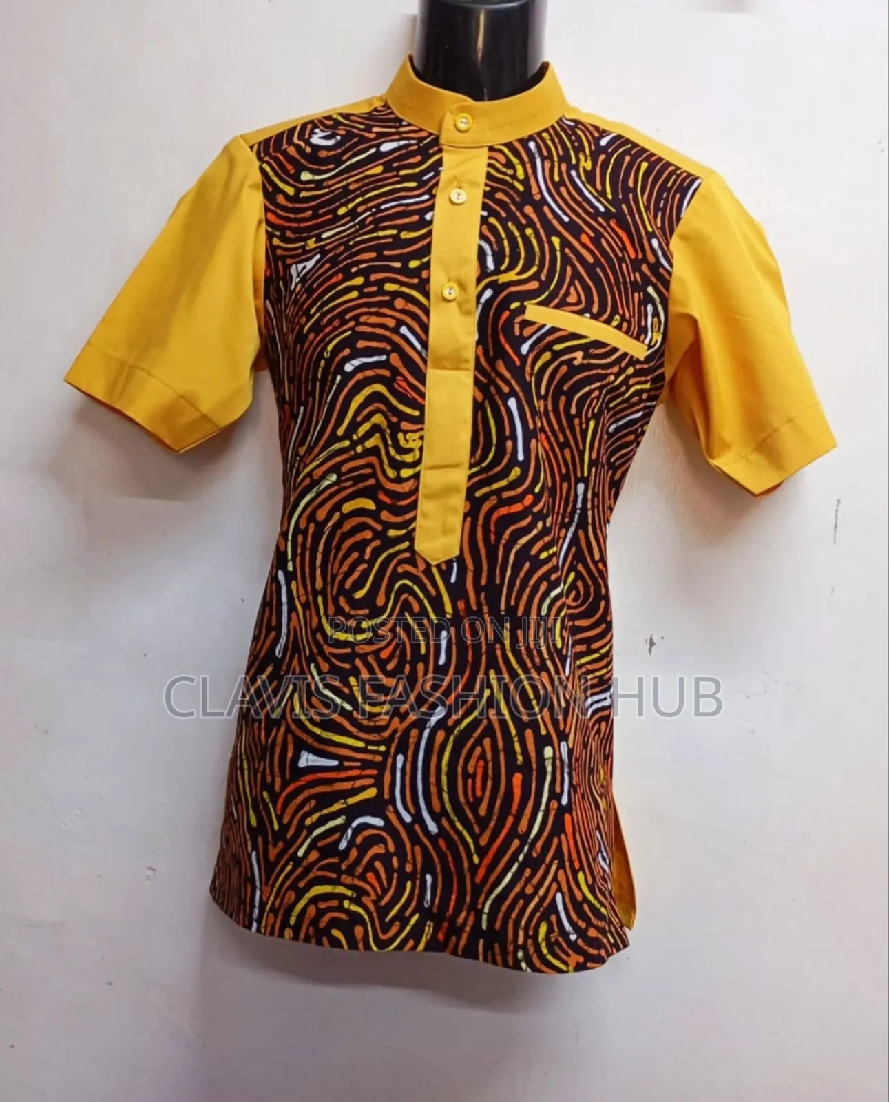 Mustard Yellow and Matching Kitenge Shirts