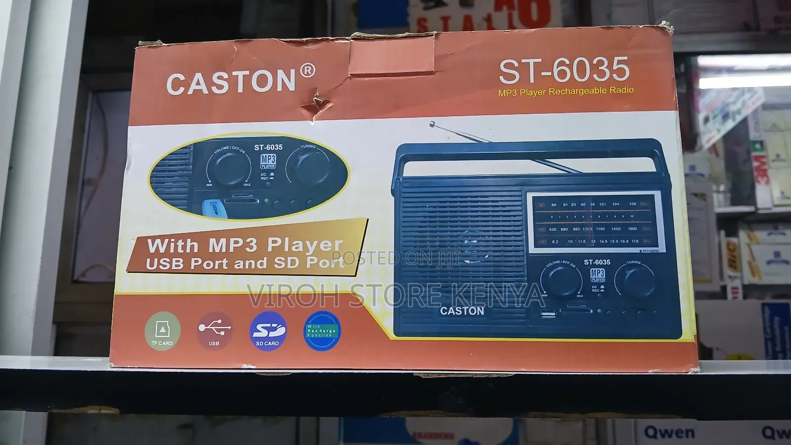 Caston 6035 Rechargeable Radio Fm Usb Port