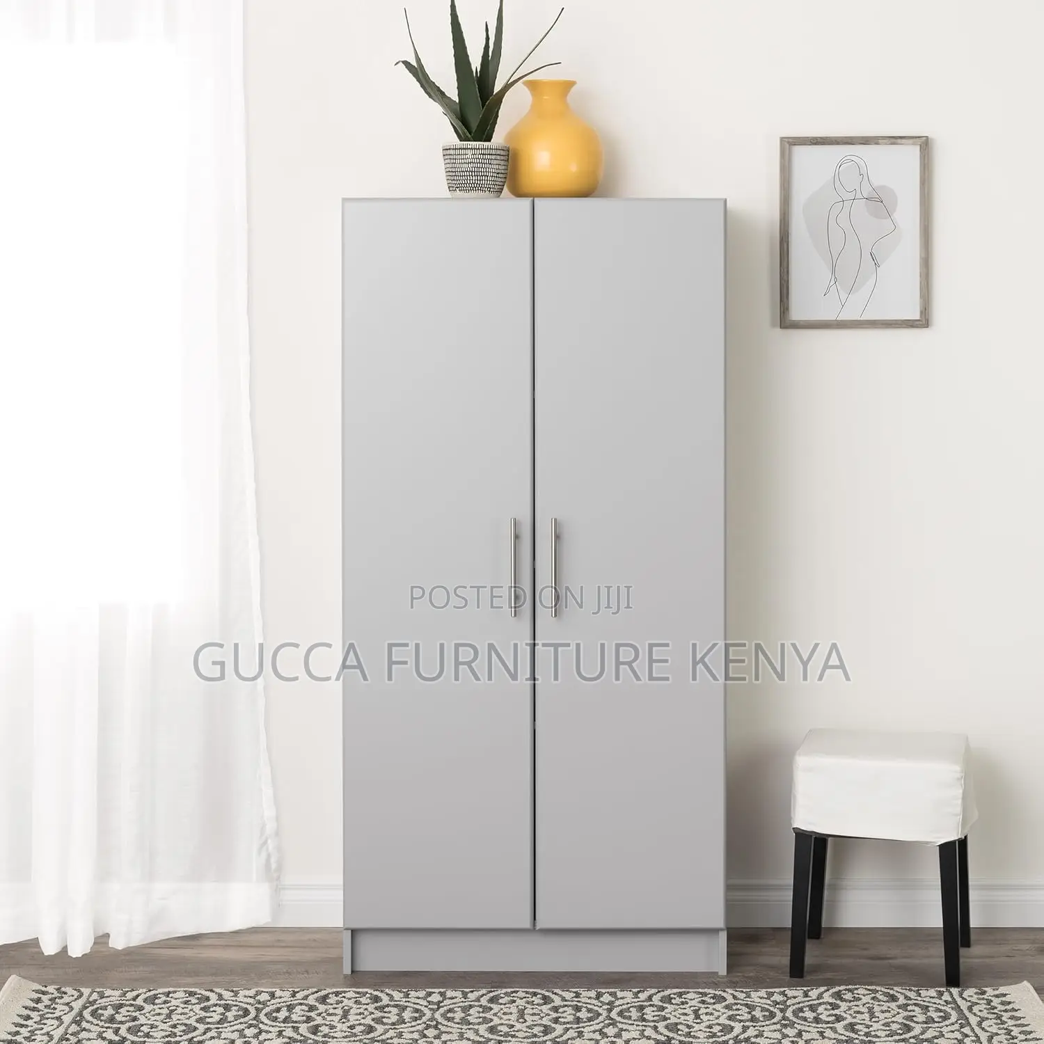Cabinets: Light Gray Steel 2-Door Filling Office Cabinet