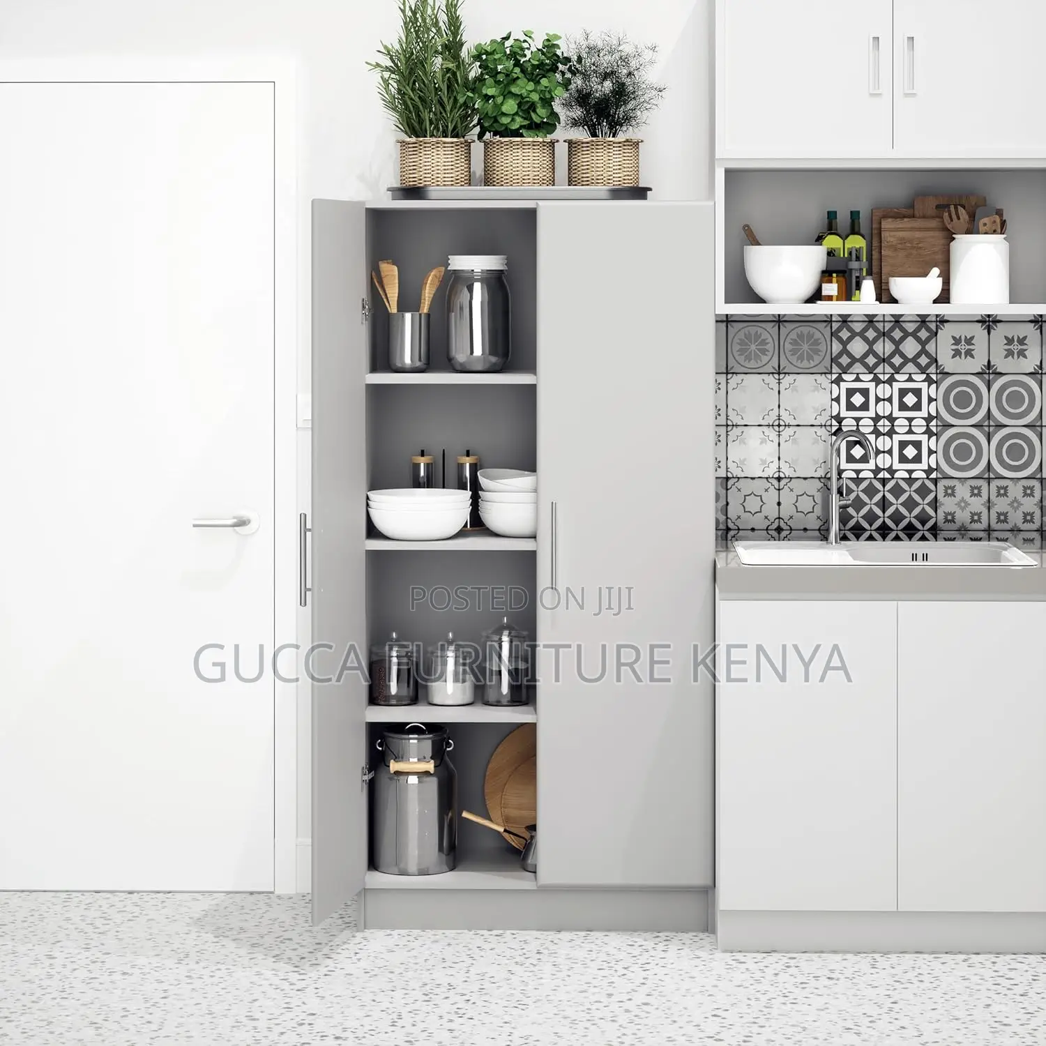 Cabinets: Light Gray Steel 2-Door Filling Office Cabinet