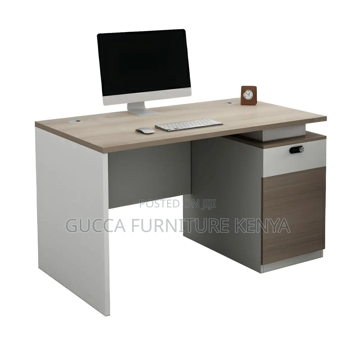 Office Tables:1400mm Brown Wood Executive Office Desk