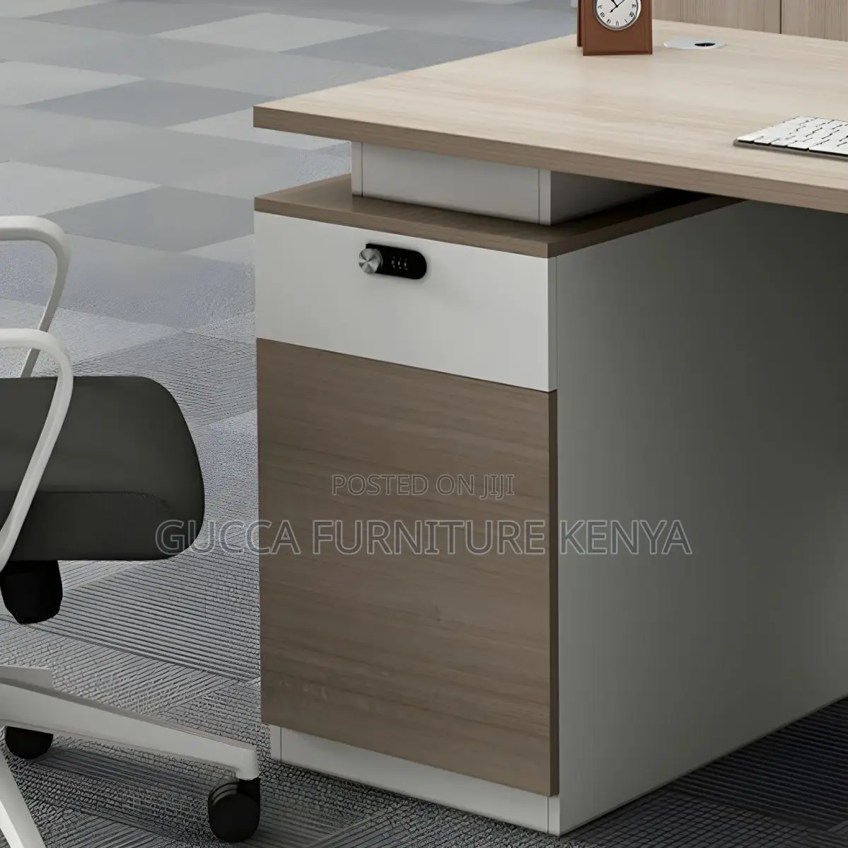 Office Tables:1400mm Brown Wood Executive Office Desk