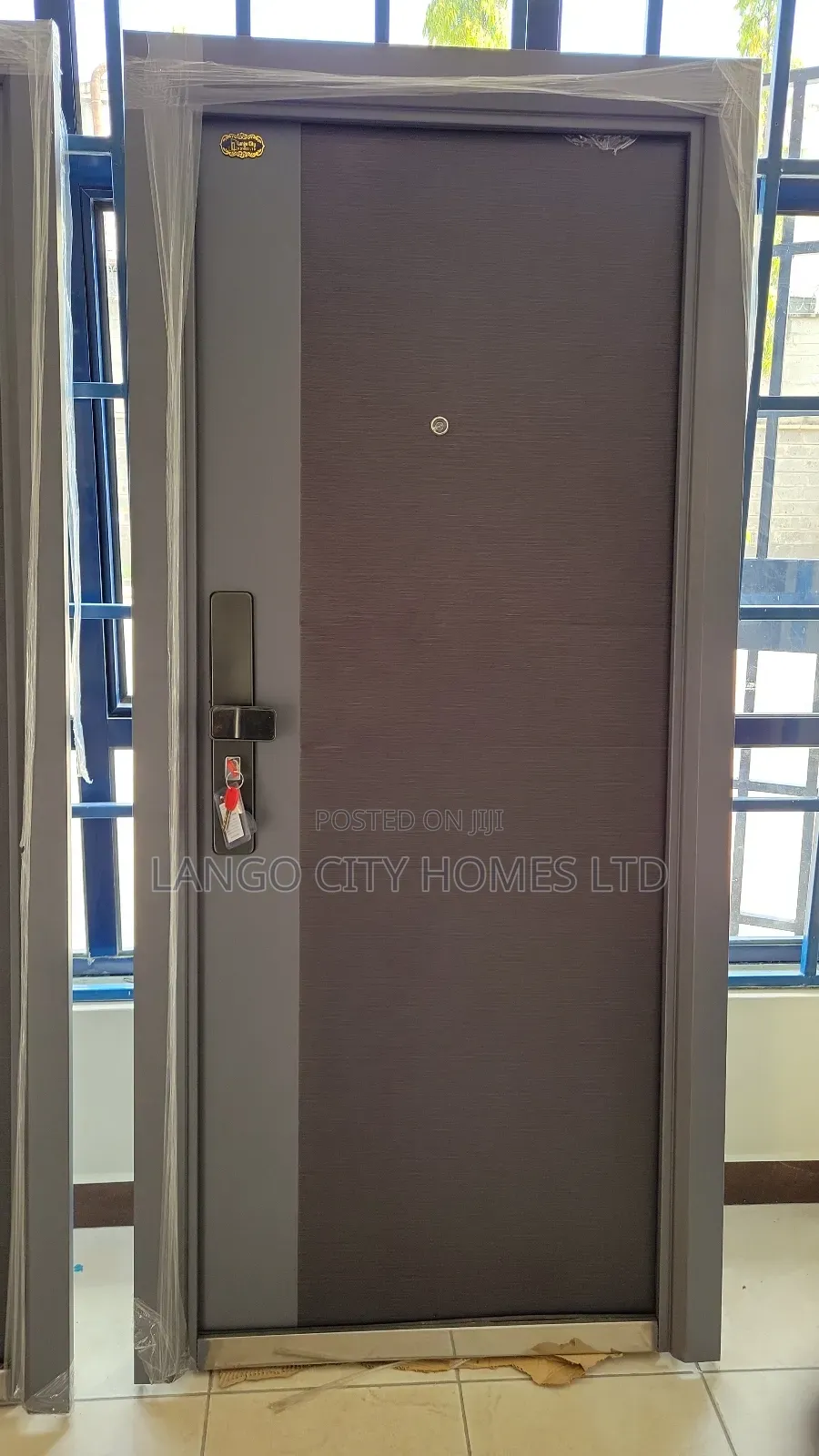 Single Steel Door - Grey/Brown