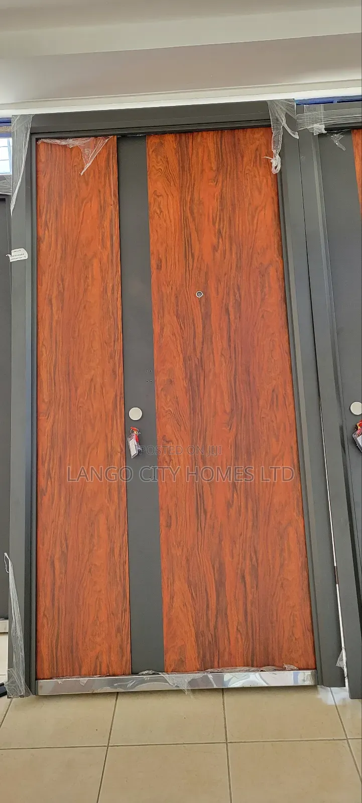 Wood Grain Brown Steel Entrance Door
