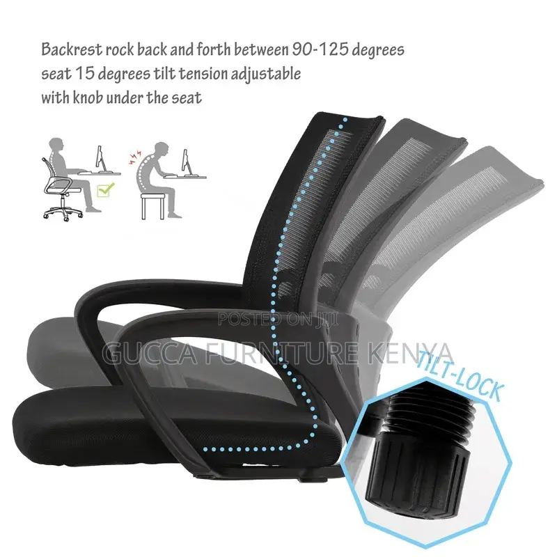 Office Chairs: Office Mid Back Ergonomic Mesh Task Chair