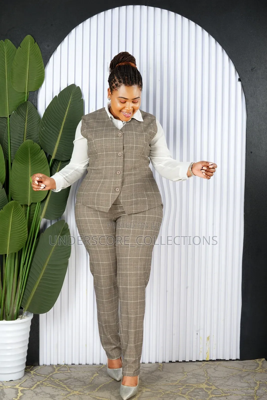 Trousers Suits 2pcs Suit.Checked
