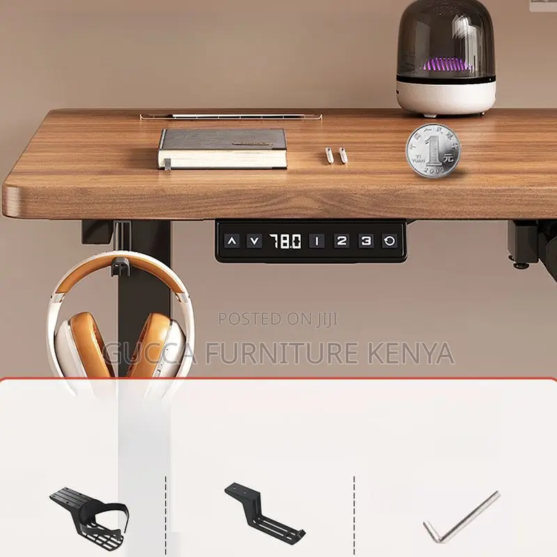 Office Tables:120cm Walnut Wooden Computer Standing Desk