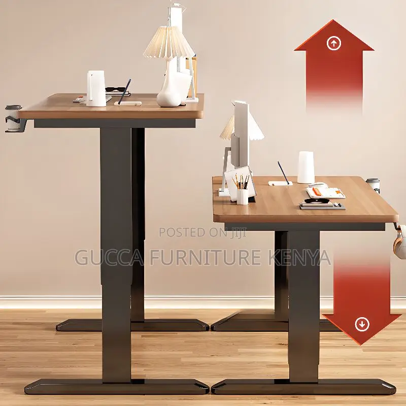 Office Tables:120cm Walnut Wooden Computer Standing Desk