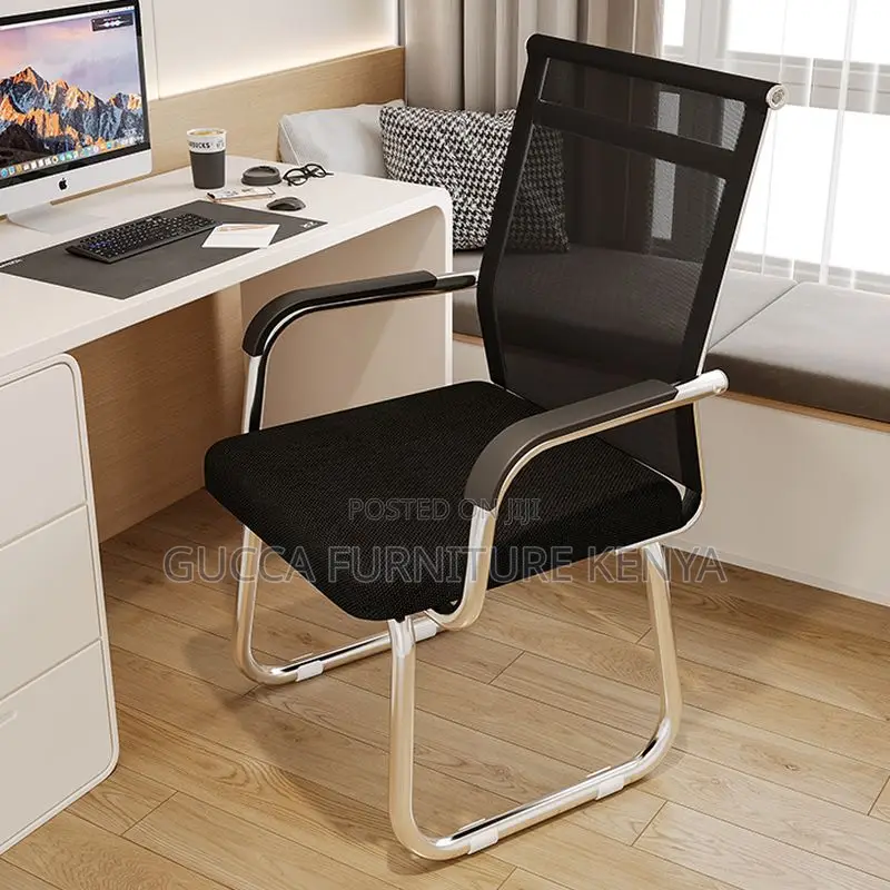 Office Chairs: Modern Simple Fixed Mesh Office Guest Chair
