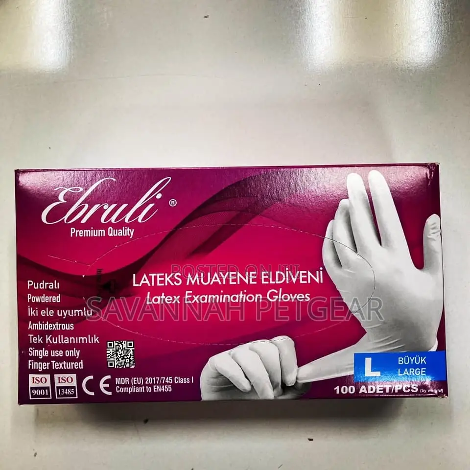 EBRULI Latex Powdered Examination Gloves - Medium Size