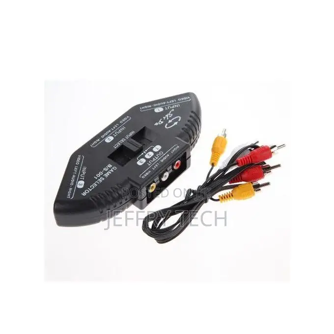 3way Audio Video AV RCA Black Switch