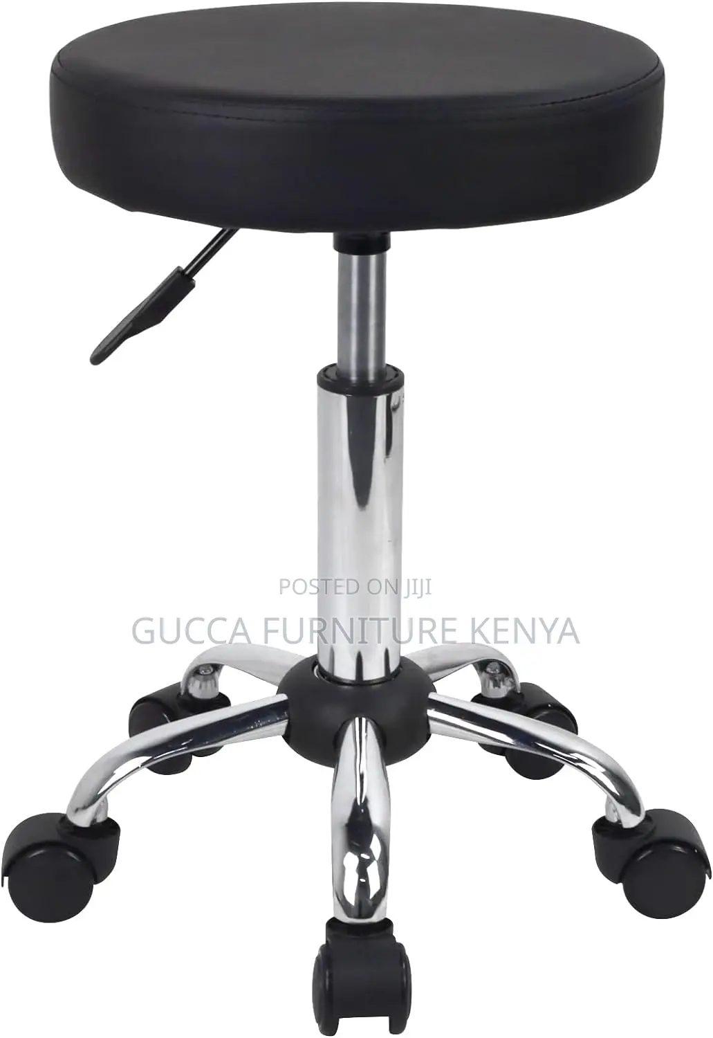 Home Chairs: Black Adjustable Salon Rolling Stool