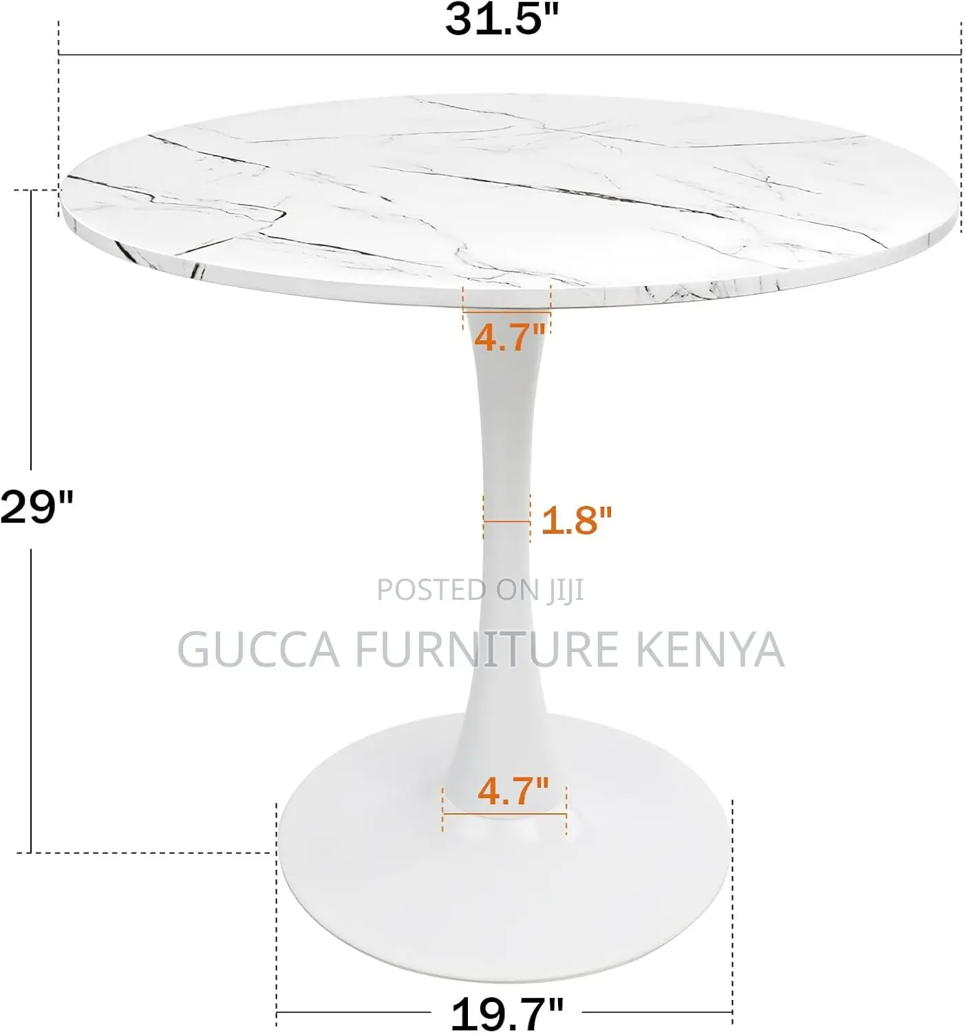 Dining Tables: White Faux Marble Kitchen Dining Table