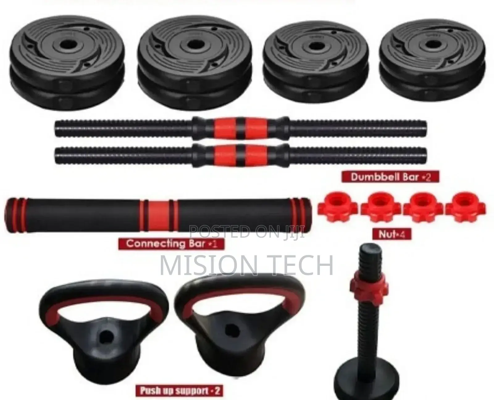 15kg 6-in-1 Dumbbell Barbell Kit
° ✓✓