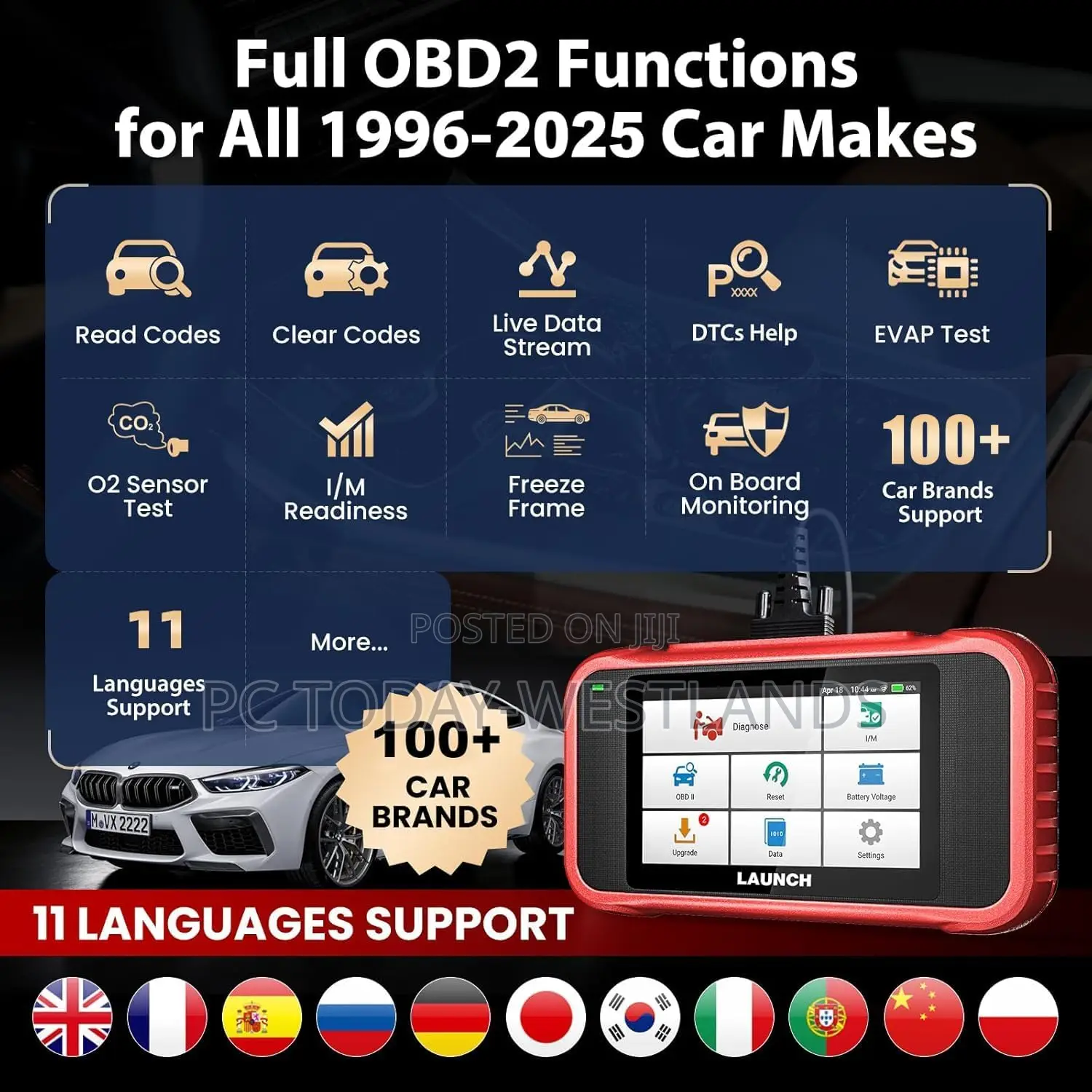 LAUNCH CRP129E V2.0 Elite OBD2 Scanner, 2025 All Level-Up