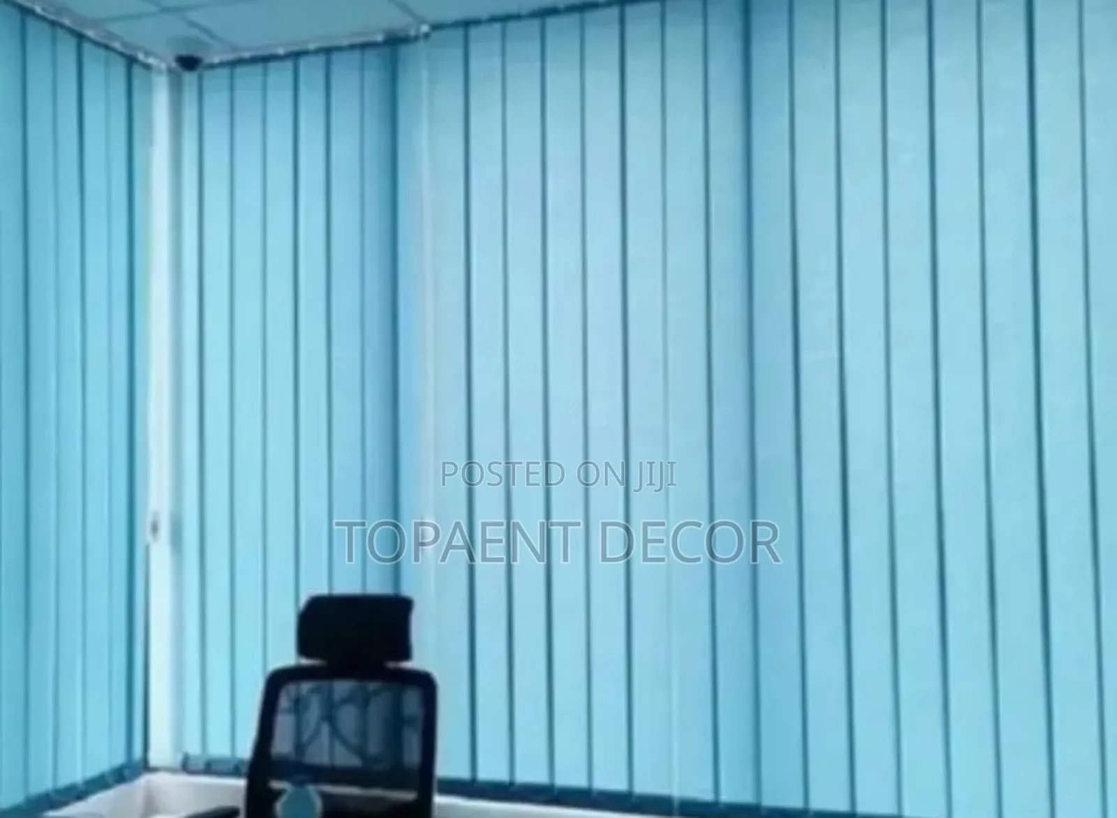 Ocean Blue Vertical Office Window Curtain Blinds