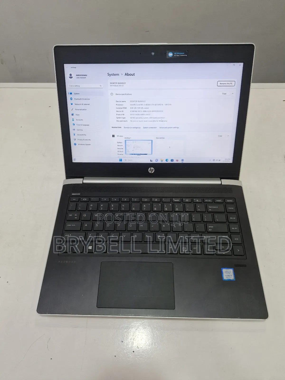 Laptop HP ProBook 430 G5 8GB Intel Core I5 HDD+SSD 500GB