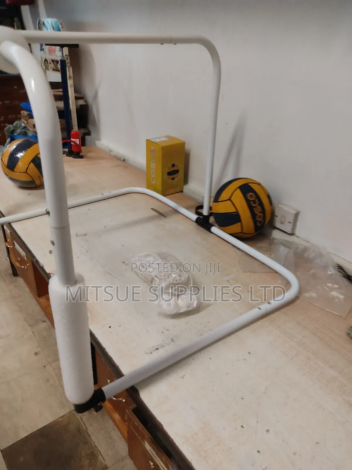 Pair of Detachable Water Polo Posts With Nets and Cosco Ball